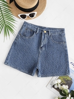 Textured Honeycomb Shorts M Blue