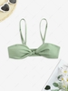 Textured Knotted Cami Bikini Top M Light green