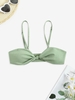 Textured Knotted Cami Bikini Top S Light green