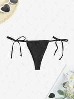 Textured Loincloth Bikini Bottom M Black