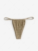 Textured Plain Bikini Bottom M Coffee