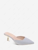 Textured Pointed Toe Pyramid Heel Mule Sandals