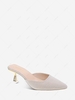 Textured Pointed Toe Pyramid Heel Mule Sandals