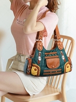 Textured Solid Zippered Shoulder Bag