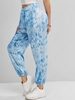 Tie Dye Pocket High Waisted Jogger Pants S Blue