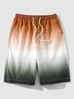 Tie Dye Pockets Drawstring Shorts S Dark orange