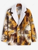 Tie Dye Print Faux Shearling Corduroy Jacket 2xl Coffee