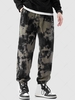 Tie Dye Print Fleece Y2K Aesthetic Pants 2xl Acu camouflage