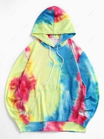Tie Dye Print Front Pocket Hoodie S