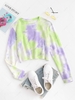 Tie Dye Print Long Sleeve Cropped T-shirt M