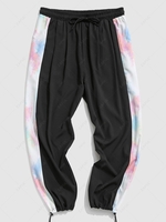 Tie Dye Print Pants S Black