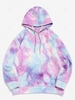 Tie Dye Print Pullover Hoodie S Light purple