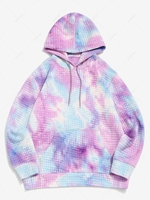 Tie Dye Print Pullover Hoodie Xl Light purple