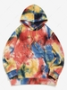Tie Dye Print Pullover Hoodie Xl Red