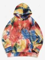 Tie Dye Print Pullover Hoodie Xl Red