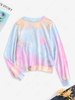 Tie Dye Print Pullover Sweatshirt L