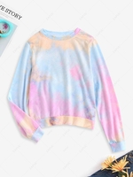 Tie Dye Print Pullover Sweatshirt M