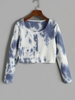 Tie Dye Ribbed Cropped T Shirt S Light slate blue