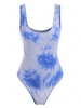 Tie Dye Ribbed Tank Bodysuit S Light blue