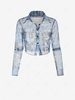 Tie Dye Sheer Mesh Button Up Collared Tee M Deep blue