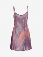 Tie Dye Slit Mini Dress S Multi a