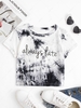 Tie Dye Slogan Print Cropped T-shirt S Gray