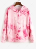 Tie Dye Sun and Moon Graphic Hoodie S Pink