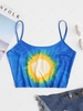 Tie Dye Sunflower Crop Camisole L Blue