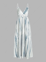 Tie Dye Surplice Cami Maxi Dress M Light blue