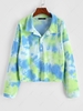 Tie Dye Terry Cloth Drop Shoulder Sweatshirt M Green
