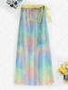 Tie Dye Tie Waist Tulle Beach Skirt S Multi a