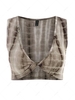 Tie Dye Twist Crop Plunge Tank Top L Deep coffee