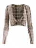 Tie Dye Twisted Crop Slim Tee M Coffee