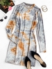 Tie Dye Velvet Mini Bodycon Dress M Light gray