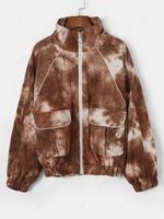 Tie Dye Zip Up Corduroy Cargo Jacket L Multi a