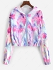 Tie Dye Zip Up Cropped Hooded Jacket S