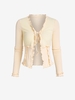 Tie Front Frilled T Shirt S Light coffee