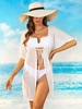 Tie Front Sheer Mesh Cover Up L White