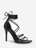 Tie Leg Detail Stiletto Heeled Strappy Sandals