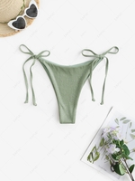 Tie Metallic Adjustable Bikini Bottom L Light green