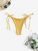 Tie Metallic Adjustable Bikini Bottom L Yellow