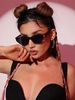 Two-tone Color Irregular Shape Sunglasses