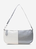 Two-Tone Faux Patent Leather Rectangular Shoulder Bag