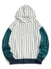 Two Tone Striped Drop Shoulder Hoodie 2xl White