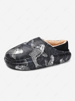 Two Way Koi Fish Pattern Fleece Lined Slippers