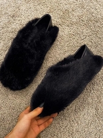 Two Way Plush Slip On Flat Shoes