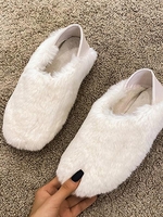 Two Way Plush Slip On Flat Shoes