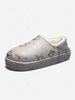 Two Way Star Pattern Closed Toe Fleece Lined Slippers