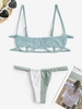 Underwire Bikini Top and Loincloth Bikini Bottom Set Light green