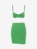 Underwire Bralette Top and Skirt Set L Green